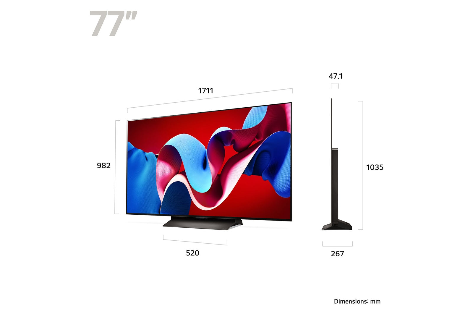 77" LG OLED77C44LA 4K HDR Smart OLED TV - Electronic World TV